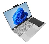 Jectse Laptop da 15,6 Pollici, Computer Portatile Aziendale con Touch Screen da 7 Pollici, Tastiera Retroilluminata, Laptop a Doppio Schermo 2.4G 5G WiFi per Windows 11 (16GB+128GB