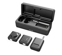 Jectse Microfono Lavalier Wireless da 2 Pacchi 32kHz/24bit Audio da Studio Doppio Microfono con Cancellazione del Rumore Trasferimento di 30 M per Fotocamera Vlog Intervista in Live