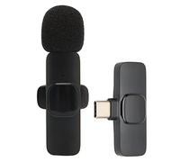 Jectse Microfono Lavalier Wireless, Microfoni a Clamp/Holder Microfono da Bavero con Risovitore, Wireless per la Registrazione Video Nello Streaming Live (K9 Type-C)