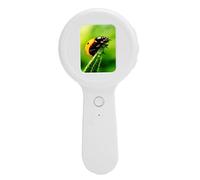 Jectse Microscopio Digitale, Lente D'Ingrandimento Digitale Portatile con Schermo da 2,0 Pollici Portatile con Ingrandimento 200X 16 Luci LED Anti-vibrazione, per Hobbisti di Studi di (WHITE)