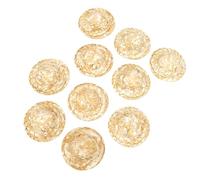 Jectse Mini Cappelli di Paglia, Berretti per Bambole Intrecciati, 10 Cappelli di Paglia Decorativi in miniatura per Feste di Compleanno, Eventi a Tema, Forniture Artigianali per Maglieria a Mano