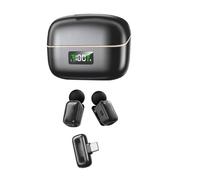 Jectse Mini Microfono Lavalier Wireless, per Voce con Riduzione del Rumore AI con Durata della Batteria di 20 Ore per la Registrazione Video di Interviste Vlog (Albicocca Nera)
