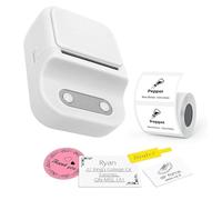 Jectse Mini Stampante per Etichette, Etichettatrice Portatile Bluetooth Integrata in più Modelli, Stampante Termica Wireless Senza Inchiostro con Controllo APP per IOS per Dispositivi (WHITE)