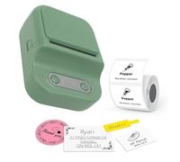 Jectse Mini Stampante per Etichette, Etichettatrice Portatile Bluetooth Integrata in più Modelli, Stampante Termica Wireless Senza Inchiostro con Controllo APP per IOS per Dispositivi (GREEN)