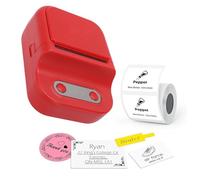 Jectse Mini Stampante per Etichette, Etichettatrice Portatile Bluetooth Integrata in più Modelli, Stampante Termica Wireless Senza Inchiostro con Controllo APP per IOS per Dispositivi (rosso)