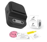 Jectse Mini Stampante per Etichette, Etichettatrice Portatile Bluetooth Integrata in più Modelli, Stampante Termica Wireless Senza Inchiostro con Controllo APP per IOS per Dispositivi (BLACK)