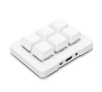 Jectse Mini Tastiera Meccanica a 6 Tasti, MK623U Tastiera da Gioco Programmabile Portatile con una Sola Mano Tasti di Scelta Rapida USB Cablati Macro Plug & Play per Lavorare e Giocare (WHITE)