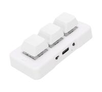 Jectse Mini Tastierino a 3 Tasti, Tastiera Meccanica Macro Cablata e 2.4G con una Sola Mano per PC, Tastiera Programmabile Taglia Copia Incolla Universale per Lavoro e Gioco (WHITE)