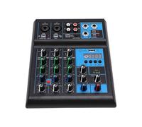 Jectse Mixer a 4 con 2 Microfoni Wireless UHF, Doppia Interfaccia USB Bluetooth MP3, Alimentazione 48V, Luci RGB, per Karaoke DJ Party Registrazione Domestica Streaming Live