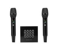 Jectse Mixer Karaoke per Microfono Wireless, Doppio Microfono Dinamico Palmare Senza Fili con Equalizzatore Integrato Portata 160 Piedi per Karaoke Canto Discorso PA Altoparlante