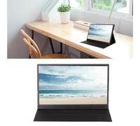 Jectse Monitor Portatile da 15,6 Pollici, Display Esterno per Computer 1080P IPS USB C HDMI Plug And Play, Monitor da Gioco HDR per Laptop per PS5, per Switch, Doppi Altoparlanti,