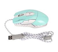 Jectse Mouse Cablato, Mouse da Gioco Ottico Ergonomico con Luce a LED 4 DPI Regolabili con Lunghezza del Cavo di 4,43 Piedi per la Casa per la Barra Internet (GREEN)