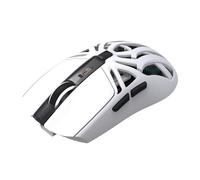 Jectse Mouse da Gioco Programmabile, 2,4 G/bt5.3/mouse da Gioco Wireless Cablato con Luce Lampeggiante a 7 Colori, Programmabile, Leggero e Portatile (WHITE)