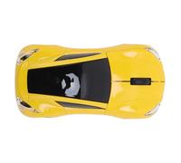 Jectse Mouse Wireless da 2,4 GHz a Forma di Auto Sportiva, Mouse da Gioco Ottico da 1600 Dpi, Design da Auto Sportiva, Ricevitore USB da 2,4 GHz, modalità di Sospensione automatica. (YELLOW)
