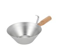 Jectse Paletta per Secchio, Efficiente Vaschetta in Cemento Zincato a Forma di Cono con Manico in Legno per Costruzioni, Intonaci, Trasferimento di Fango
