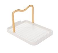 Jectse Porta Coperchio per Pentola, Coperchio da Tavolo e Porta Poggia Cucchiaio con Alluminio Ispessito, Cuscinetti Antiscivolo per Utensili da da Bancone della (WHITE)