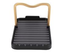 Jectse Porta Coperchio per Pentola, Coperchio da Tavolo e Porta Poggia Cucchiaio con Alluminio Ispessito, Cuscinetti Antiscivolo per Utensili da da Bancone della (BLACK)