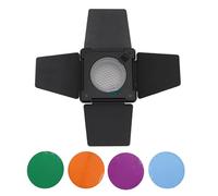 Jectse Porte di Fienile con Griglia a Nido D'ape da 30 ° e Filtri in Gel a 4 Colori, Kit di Accessori per Barreoor per Morsi di Bowens Video Riflettori Standard di Luce, Arancione