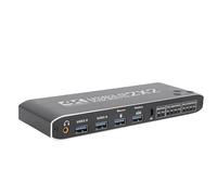 Jectse Remoto Control KVM 4K 60Hz, 2 in 2 USB 3.0 Hub, Supporta il Doppio Display, Commutazione Senza Soluzione di continuità con Supporto per le Vittorie, per OS X, per