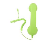 Jectse Ricevitore per Telefono Cellulare retrò di Tipo C con Ricevitore Cablato con Microfono per Altoparlante e Controllo del Volume per Videoconferenze Mobili, Chiamate e Riunioni (GREEN)