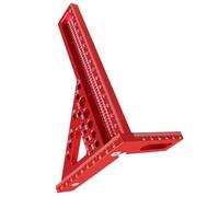 Jectse Righello Misuratore Angoli 3D Multiuso, Lega di Alluminio 22,5-90 | Squadra metrica per la lavorazione del legno con perno per tracciare fori, grande squadra da carpentiere per marcature di