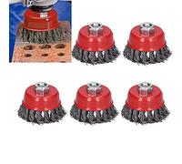 Jectse Ruote in Filo D'acciaio 6,5 cm Set 5 Pcs, Strumento di Rimozione della Vernice di Montaggio del Filo M10 per Giardini, Prati, Spazi Verdi, Pareti delle Piante, Terreni