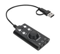 Jectse Scheda USB per PC, Adattatore per Cuffie Esterno con Riduzione del Rumore, Vocale, Riverbero, Plug and Play, Vocale di Tipo C USB per Streaming Live, Registrazione del Karaoke