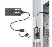 Jectse Scheda USB, Scheda Stereo Esterna, Adattatore Auricolare con Controllo del Volume per Wins 11, Virtual 7.1 Surround Sound, Effetti del Punto di Vista Vocale, Plug and Play