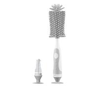 Jectse Set di Spazzole per Biberon in Silicone a Forma di S per Neonati, Spazzola per la Pulizia Efficiente di Biberon, Utensili da Cucina, Rosa/verde/grigio, 5,51 Once (GREY)