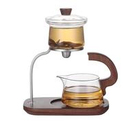 Jectse Set di Tesche di Vetro Borosilicato con Pigro Produttore di tè e Manico a Flusso di Acqua Magnetica, Set da tè in Vetro Trasparente per la Birra Facile