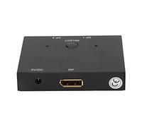 Jectse Splitter Displayport Efficiente Commutatore a 2 Vie in Lega di Alluminio per Monitor e Proiettori 8K a 60Hz 4K a 120Hz con Alimentatore USB