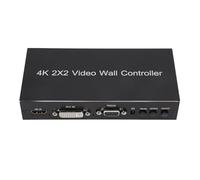 Jectse Splitter TV 4K, Splitter HDMI 1 Ingresso 4 Uscite Multi Visualizzatore 2x2 con Telecomando e Uscita Audio, per Presentazione Monitor TV LCD Segnaletica Digitale (Spina europea)