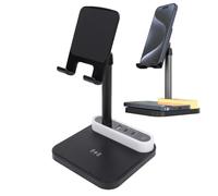 Jectse Stand per Luce Notturna del Caricatore Wireless da 15 W con 1 Porte USB 2 di Tipo C, Supporto per Tablet di Telefono Stazione di Ricarica Wireless per Casa, Camera da Letto,