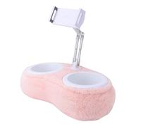 Jectse Supporto per Cuscino per Tablet, Portatile Leggero con Elastica Rotante a 360 Gradi per Leggere, Guardare, Lavorare Sul Divano del Letto (Ciotola doppia rosa chiaro (4-13 pollici))