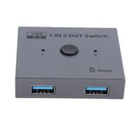 Jectse Switcher USB 3.0, Bidirezionale 2 Ingressi 1 Uscita 1 Ingresso 2 Uscite 3 Porte Plug and Play Trasferimento Dati 5 Gbps, con Tasto e Indicatore LED, per Tastiera Mouse Scheda
