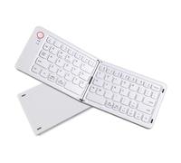 Jectse Tastiera Bluetooth Piegabile, 67 Tasti Pieghevole Tastiera Portatile a Cordone con Supporto, Supporto a 3 Dispositivi, Tastiera da Viaggio Tascabile Ultra Sottile a 2 Volte per