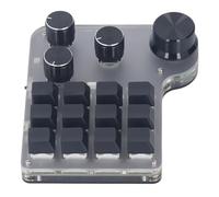 Jectse Tastiera Gioco Meccanica USB Mini Macro, 3 modalità 12 Tasti 4 Manopole Interruttore Blu LED RGB, con Memoria, Gamma Personalizzata, per Controllo Industriale