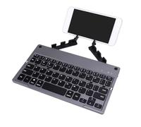 Jectse Tastiera Piegabile con Supporto per Telefono, Tastiera Ricaricabile Leggera Portatile Tranquilla per Tablet da Viaggio, Design Ergonomico, per IOS per la Vittoria per (Grigio)