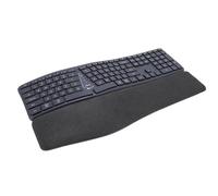 Jectse Tastiera Split USB, Tastiera Ergonomica Wireless Divisa con Riposo Al Polso Imbottito, 2.4g Doppia modalità, Durata della Batteria 200h, per Vittorie 98, ME, 2000, 7, 8, 10
