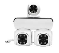 Jectse Telecamera di Sicurezza Wireless a Triplo Lente HD con Rilevamento Umano AI per Il Negozio di Case, qualità Chiara dell'immagine e Cure Onni Direzionali, a Prova di Acqua (Spina Europea)