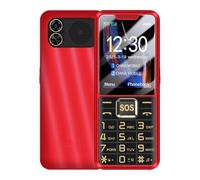 Jectse Telefono Cellulare Base 4G LTE con Tasti Grandi, Telefono Cellulare Semplice con Tasto SOS, 2500 MAh, Doppia SIM, MP3, Chiamate, Funzioni SMS, Internet (rosso)
