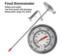 Jectse Termometro per Olio da Frittura in Acciaio Inossidabile per (Come | Gamma da 50 a 550 Fahrenheit, caramelle per friggere, barbecue alla griglia, sonda da 8 pollici, quadrante analogico,