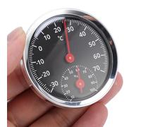 Jectse Tester per Misuratori di Temperatura per Auto, Rilevatore di umidità, Quadrante con Indicatore Mini Termometro e Igrometro Analogico Meccanico in Metallo Temperatura per Auto