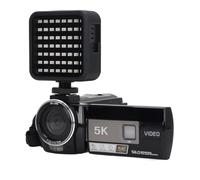 Jectse Videocamera 5K 56MP, Registratore per Visione Notturna IR con Zoom 18X, Touch Screen IPS da 3 Pollici, Luce di Riempimento, Fotocamera per Portatile Anti-vibrazione con