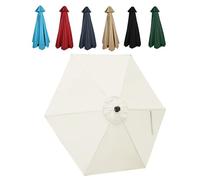 JEDAL Copertura Di Ricambio Per Ombrellone 2.0m 2.50m 2.70m 3.0m Telo Di Ricambio Per Ombrellone Da 6 Stecche Anti-ultravioletto Per Esterno Giardino Piscina(White,250cm)