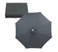 JEDAL Copertura di ricambio per Ombrellone 6 Stecche 8 Stecche Telo di ricambio per ombrellone di Giardino baldacchino per ombrellone 200cm 250cm 270cm 300cm(Grigio)