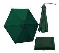 JEDAL Telo di ricambio per ombrellone da 270/300cm 6 costole copertura di ricambio anti-ultravioletto per ombrellone da giardino, solo baldacchino(Verde scuro,300cm)