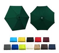 JEDAL Telo di ricambio per ombrellone da patio, Telo Di Ricambio Per Ombrellone di piscina 6 Stecche/8 Stecche copertura Di Ricambio Per Ombrellone Da Esterno 2.30m 2.70m 3.0m(Verde scuro)