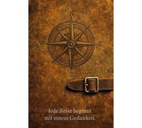 Jede Reise beginnt mit einem Gedanken. Mini Notizbuch zum Zeichnen und Schreiben - Kompaktes Notizbuch mit Punktraster und Blankoseiten - ... Stylisches Notizbuch im Vintage-Look