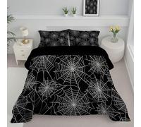 JEDTAKCT Copriletto Una Piazza E Mezzo Ragnatela Geometrica Trapunte Microfibra Lavabile Strisce Astratte Piumoni Trapunta Durevole Piumino Quattro Stagioni Copriletti Bianco E Nero 140X200